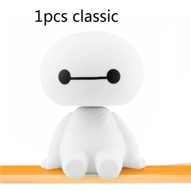 Plastic Baymax Robot Shaking Head Figure Car Ornaments Auto Interior Decorations Big Hero Doll Toys Ornament Accessories