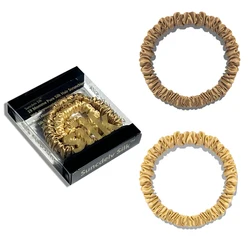 Premium Handmade Mulberry Silk Hair Scrunchie Set - Elegant Pure Color Hair Accessories (2)