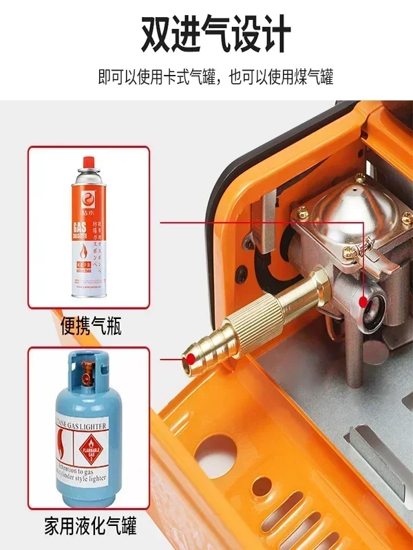 Household cart oven barbecue grill gas barbecue grill portable camping outdoor gas tank stove indoor