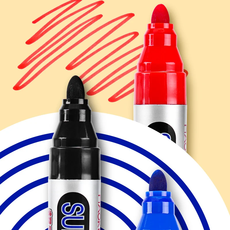 1pcs Waterproof Marker Pen 4mm Write Point Poster Oil Advertising Graffiti Mark Pen Black Red Blue Paint Markers permanent marker pen permanent marker paint marker pen markers pen permanent markers marker pens paint pen art marker pen art markers