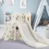 Kids Slide L-Shaped, 5 in 1 Slide Climber for Toddler, with Ball & Hoop,Storage Space and Non-Slip Steps,In/Outdoor Baby Playset 2