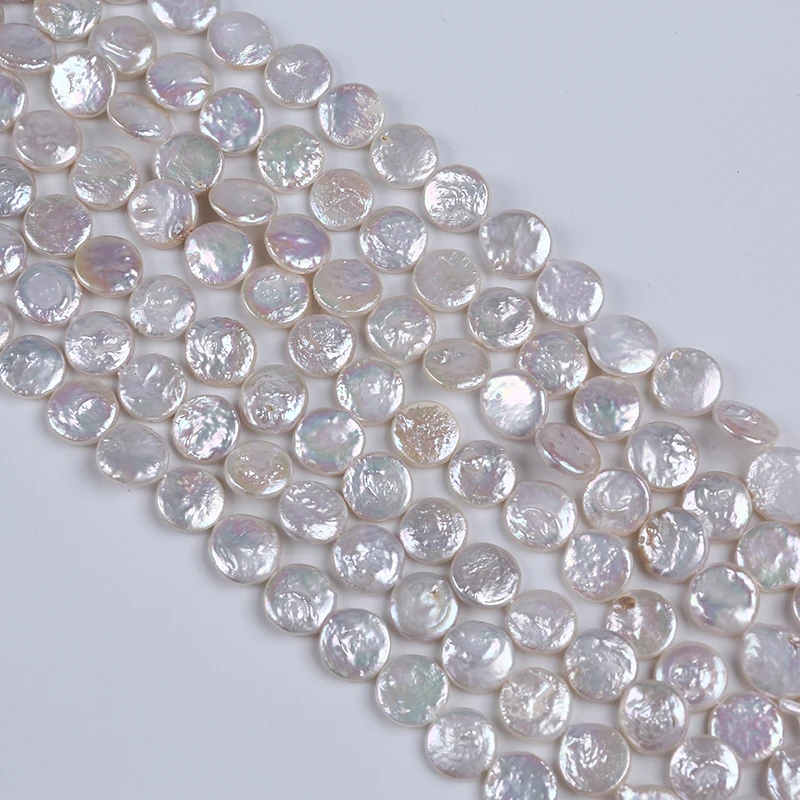 10-11mm Coin Shape Natural Freshwater Loose Wholesale Flat Bead Strand Pearl 5