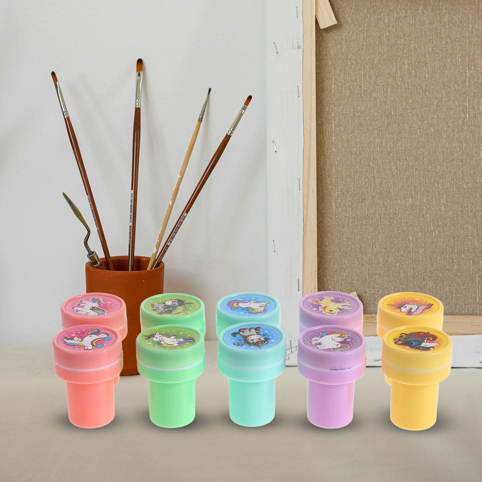 10개 씰 어린이 장난감 스탬프 키트 장 플라스틱 스탬프 스크랩북 스크랩북킹 용