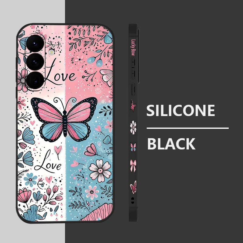 Blue Pink Butterfly Flowers Phone Case
