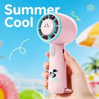 Mini ventilateur portable mignon en forme de panda, 3 vitesses, rechargeable par USB, pour l'été, à utiliser en extérieur et en intérieur 2
