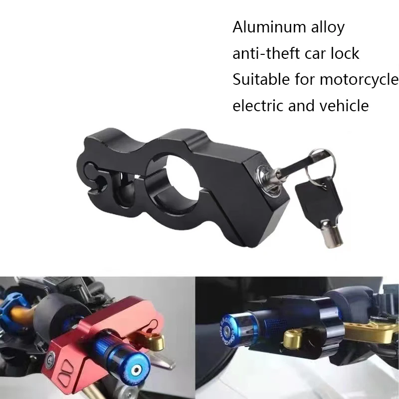 Motorcycle Lock 2 Keys Motorcycle Handlebar Lock Anti-theft Aluminum Alloy