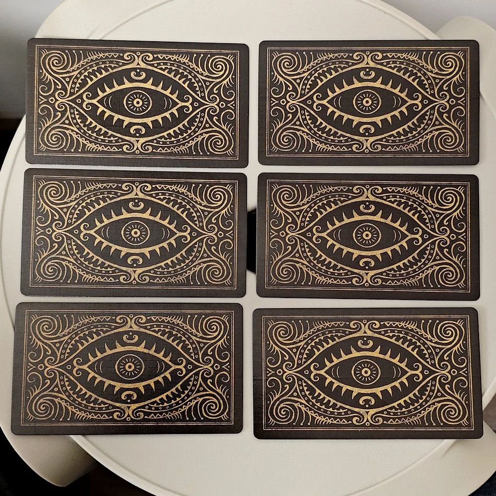 10.3*6cm Mildred Payne's Oracle of Black Enchantment 52 Pcs Black Line Imagery Woodblock Style Cards 5
