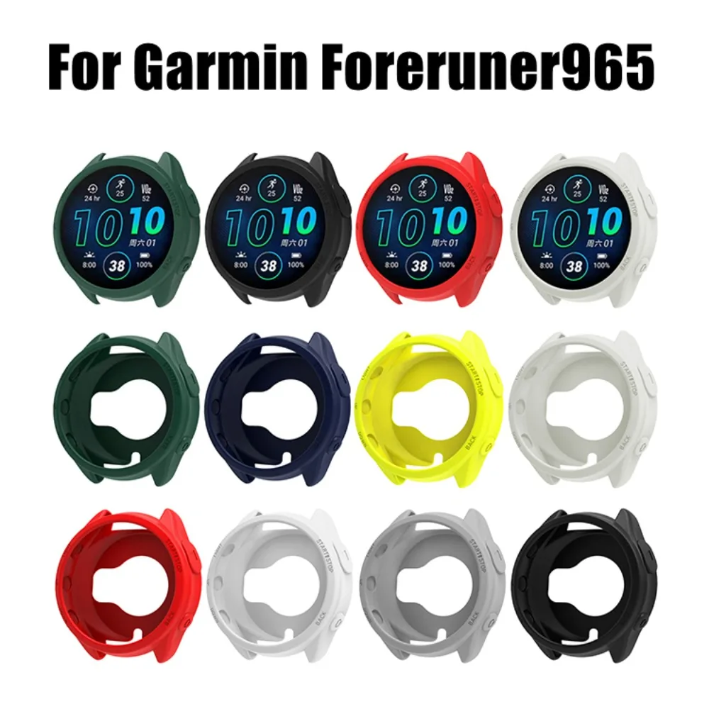Watch screen protector case watch cover watch protective case watch case watch protective cover tpu protective case Silicone case for Garmin Forerunner 965 smart watch band protective bumper for Garmin 965 cover shell protector accessories