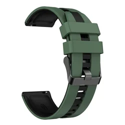 Two-Tone Sport Silicone Strap Bracelet, 20mm/22mm for 22mm (Army green Black)