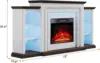 72" LED Lights Electric Fireplace with Mantel, Delicate Three-Dimensional Molding with Remote Control for Living Room 6