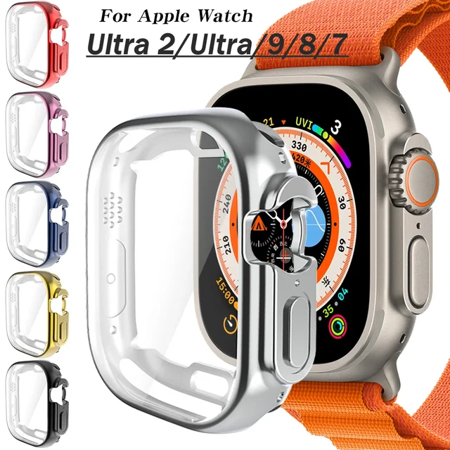 Coque de protection transparente souple pour Apple Watch Ultra/Ultra 2,  coque de protection d'écran en TPU, pare-chocs pour iWatch Series 360,  41mm, 45mm, 49mm, 7/8/9 - AliExpress