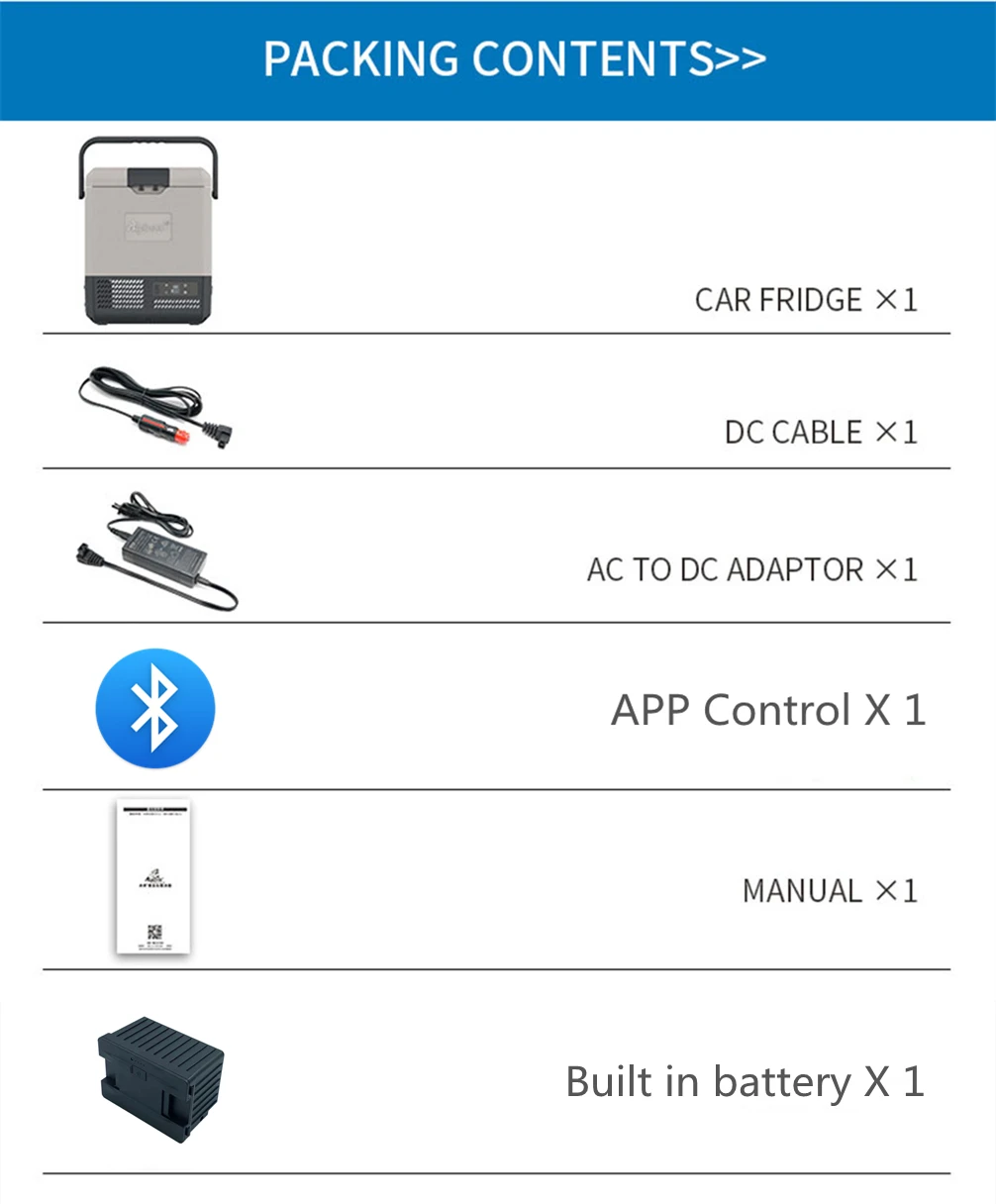 Alpicool 8L Car Refrigerator Freezer Icebox Cooler DC 24/12V AC 220V Can APP Control with Auto Fridge Compressor and Battery 