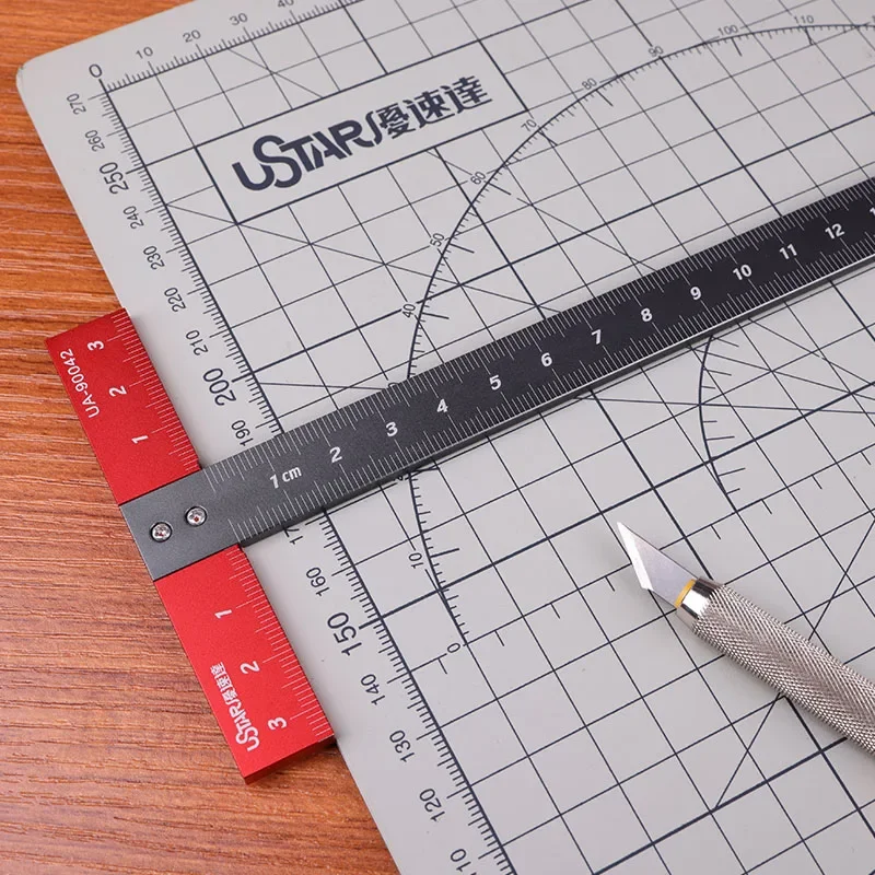 Model Tools Ustar Model Tools UA-90042 T-shaped Square Ruler 90&deg; Aluminum CNC Technology Precision Scale For Model Hobby DIY