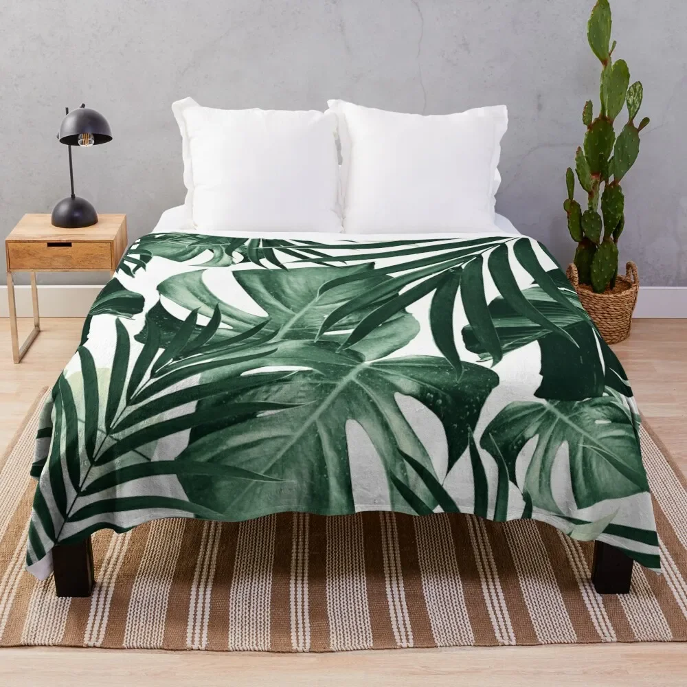 

Tropical Jungle Leaves Pattern #4 #tropical #decor #art Throw Blanket Thermals For Travel Sleeping Bag Furrys Blankets