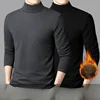 Warm Fce Lined Long Sve T-irt Men's Slim Fit Workwear f High Collar Base Layer irt for Autumn Winter Thermal