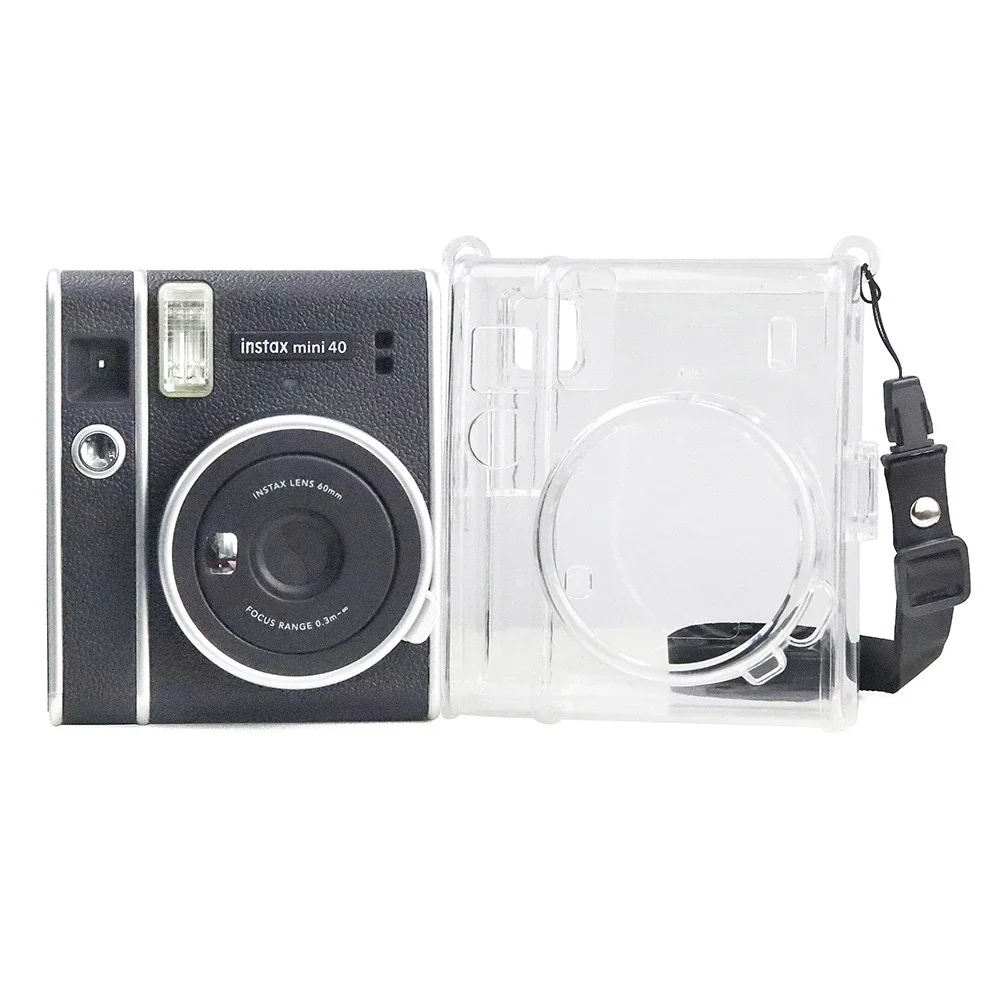 Mini 40 Camera Crystal Case Clear Transparent Shoulder Strap Bag Protector Instant Film Camera Shell Cove
