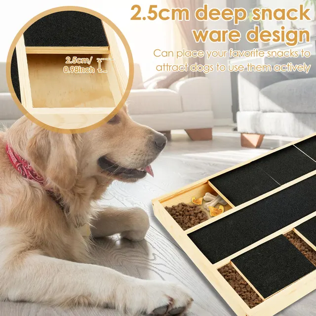 Dog Nail Scratch Pad Stable Nonslip Dog Nail File Board with Replacement Black Sandpaper Dog Toy Built in Snack Box Pet Supplies 5