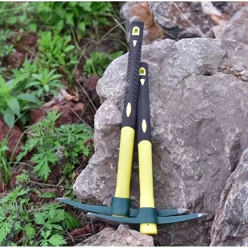 Pickaxe for Planting Camping Multitool 2-in-1 Garden Pickaxe Fiber Handle for Planting Flowers Vegetables Outdoor Camping Adventures Cross Pickaxe