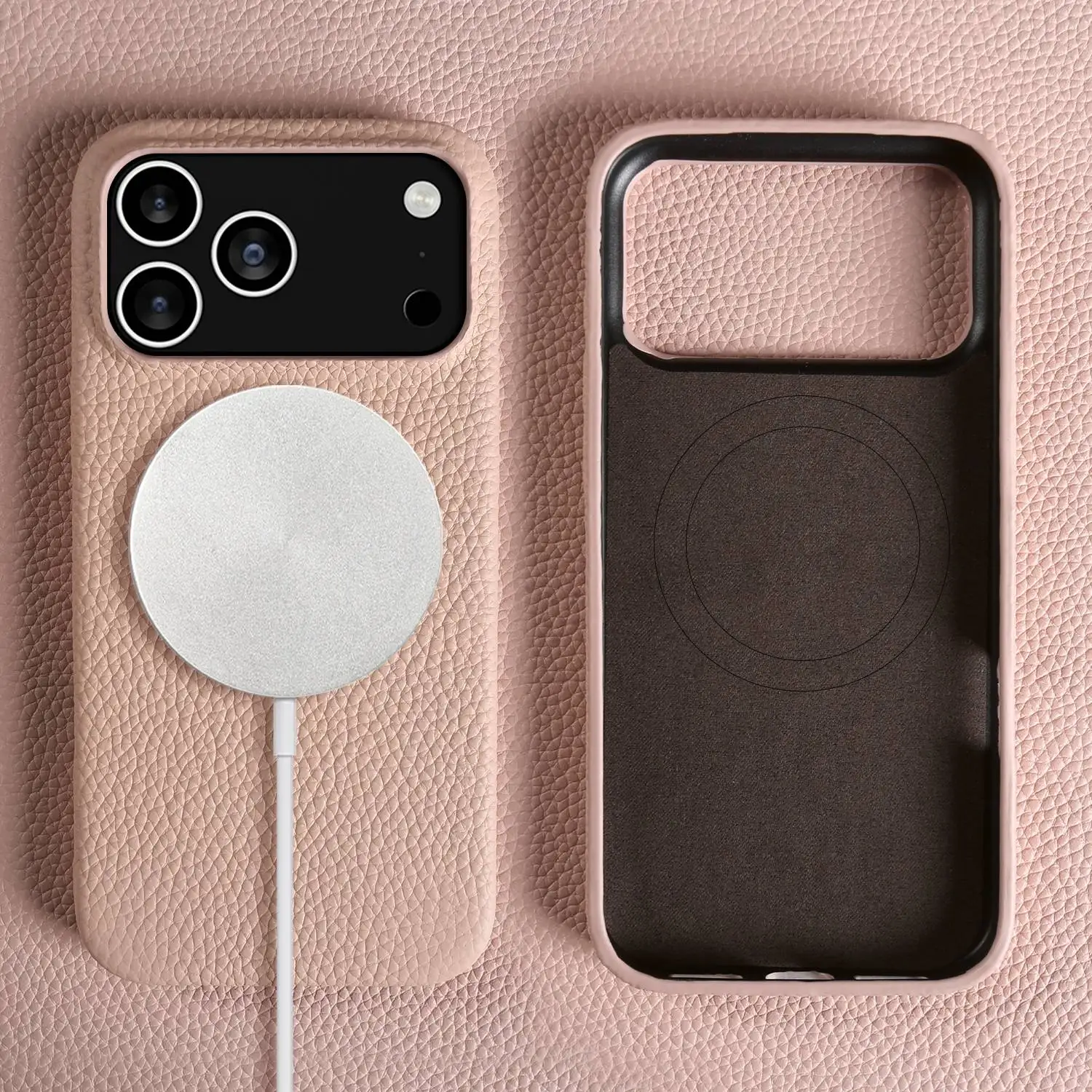 Luxury Magnetic Genuine Leather Full-Cover Phone Case with Magsafe Compatibility