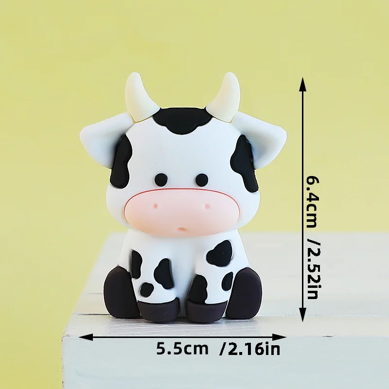 Cow Cake Topper, Blue & Gold