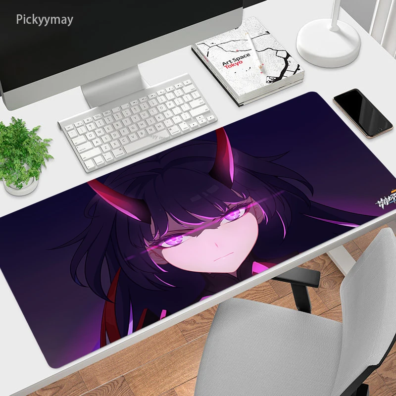 

Large Gaming Mouse Pad Honkai Impact Mousepad Anime Pc Keyboard Computer Desktop Gamer Table Carpet Rubber Antislip Mause Mat