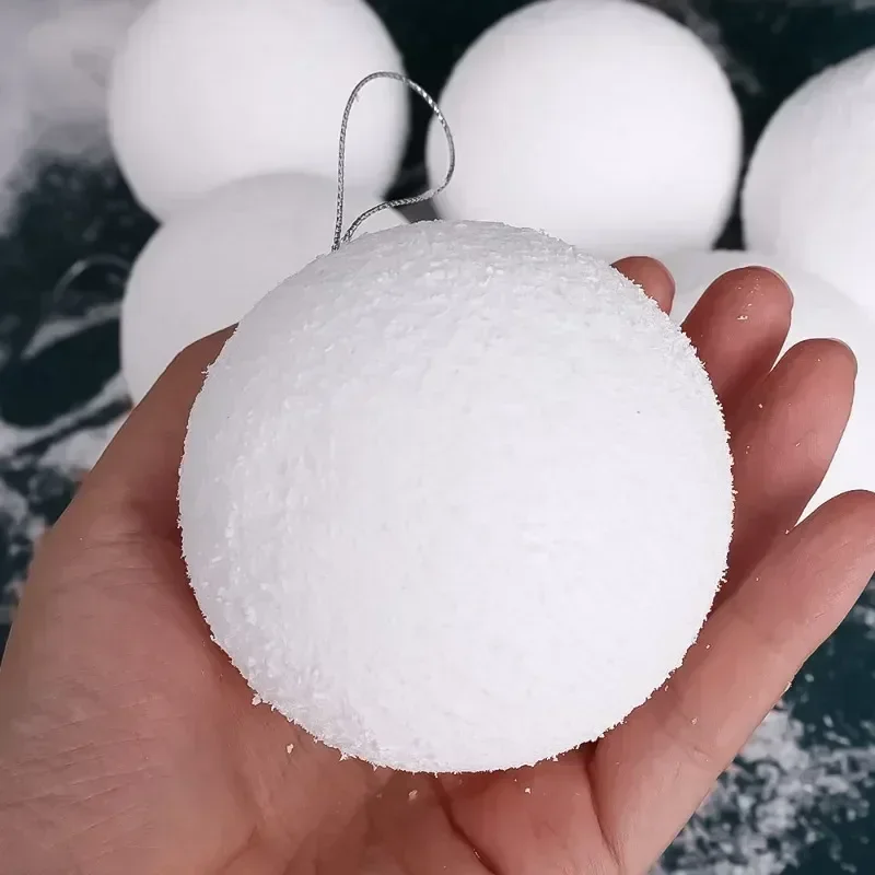 Christmas tree ornaments white foam balls Xmas tree hanging ornaments home wedding party festival decoration globe supplies 6/12Pcs