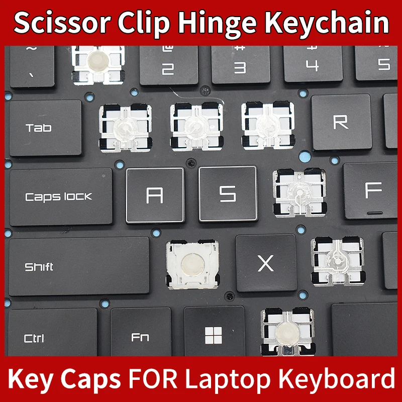 Premium Keyboard Key Cap Hinge Replacement (4 Keycap and Hinge)