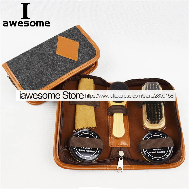 

Top quality Professional Shoes Care Kit Portable For Leather Shoes Boots Sneakers Cleaning Set Polish Brush Shine Polishing Tool