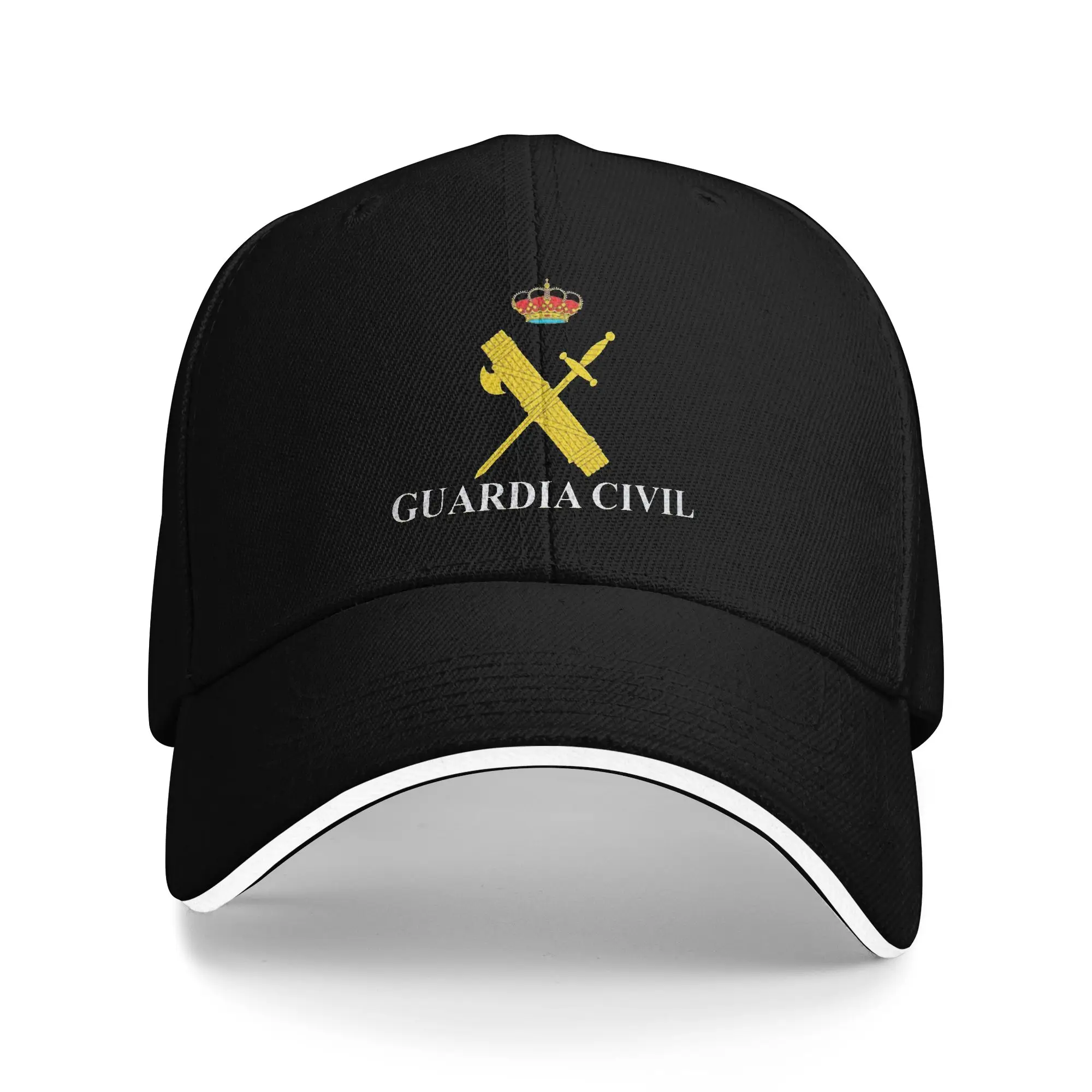 Goldener spanischer Guardia Civil 1844 Camping-Baseballkappen für Herren, individuelle Trucker-Kappe für Damen, Sommer-Papa-Hüte