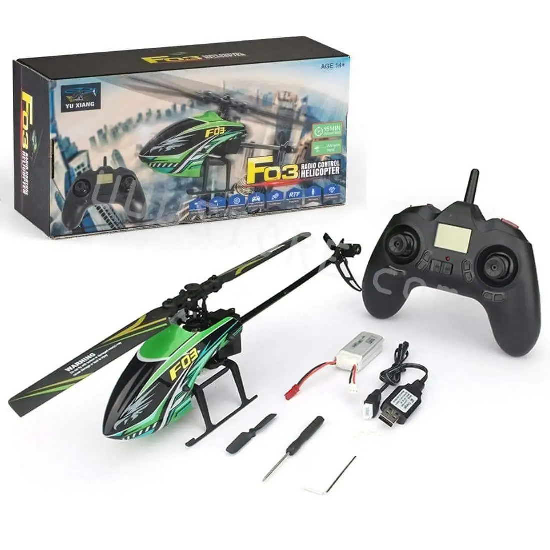 

YX F03 Helicopter 2.4Ghz 4CH 6-aix Gyro Flybarless RC Helicopter RTF V911s Altitude Control One Key To Take Off/land RC Toys