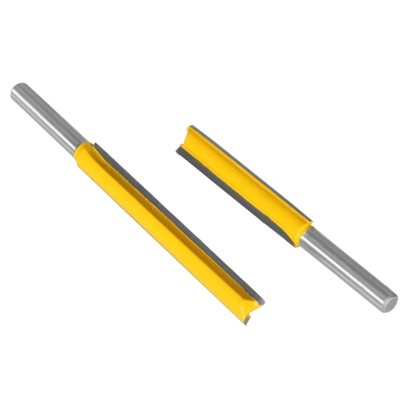 Milling Cutter Woodworking Tools 6.35MM 8MM 12MM Shank Long Blades Straight Router Bits Milling Cutters for Woodworking Cleaning Flush Trim