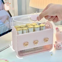 Makeup Lipstick Stand Case Desktop Cosmetic Organizer Storage Box Lipstick Dust-proof Display Stand Holder Cute Dressing Table 1