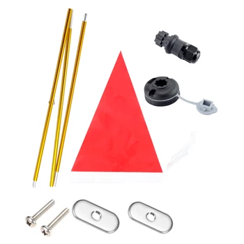 Bandiera di Sicurezza per Kayak da 1,2 m con Supporto a Binario, Kit di Visibilità per Kayak, Installazione Facile, Base Stabile, Accessori Fai-da-te per Bandiera Marina da Kayak