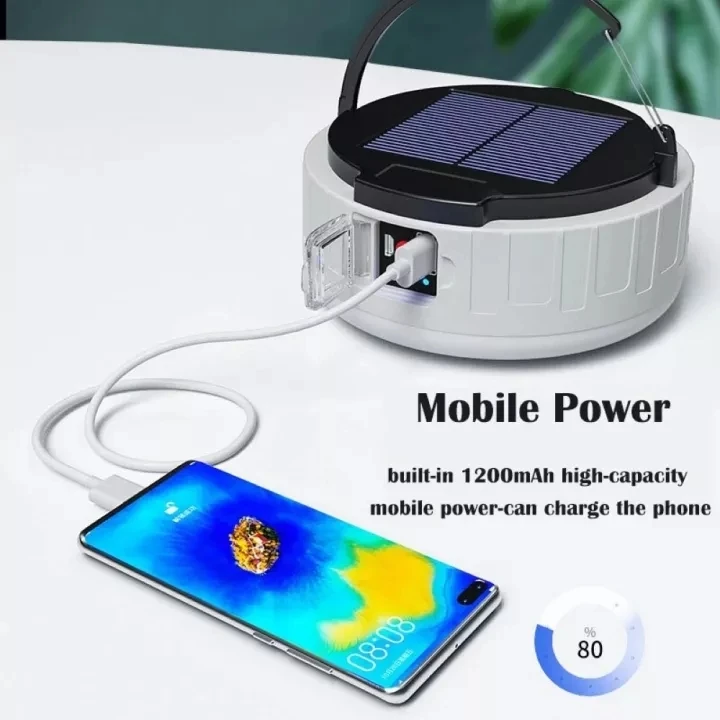 Solar Camping Light USB Rechargeable LED Light Bulb Waterproof Emergency Lights Tent Lamp with Reomte Lanterns For Camping