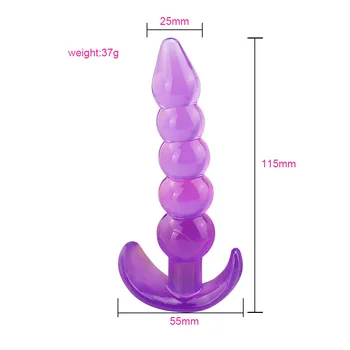 Soft Silicone Anal Dildo Butt Plug Prostate Massager Adult Gay Products Men's Homosexual Beads Erotic Sex Toys For Men Women 4