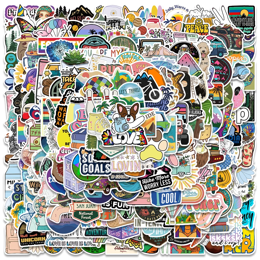 

50/100/200/300Pcs Cartoon VSCO Stickers Aesthetic Decals For Laptop Luggage Skateboard Bicycle Motorcycle Graffiti Stickers