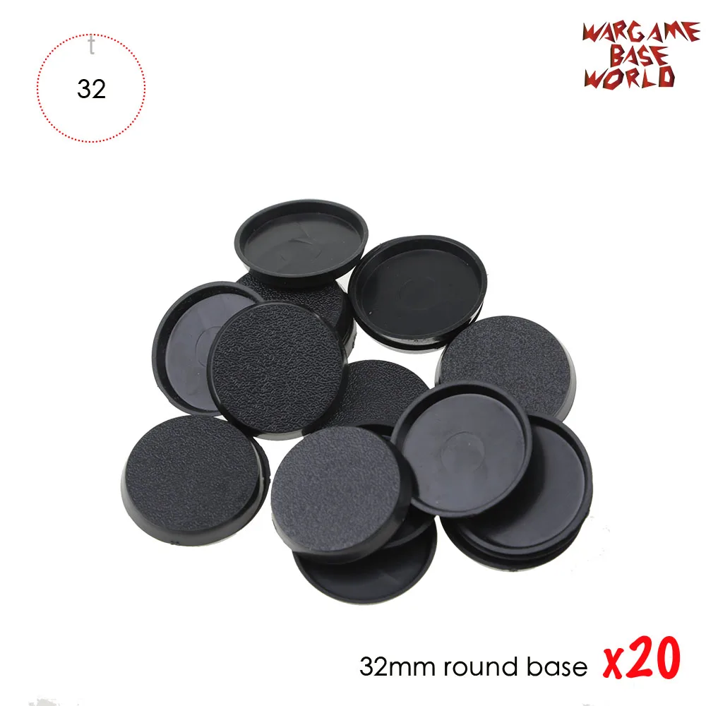 Base redonda de 32mm para wargames e jogos em miniatura. 20 peças.