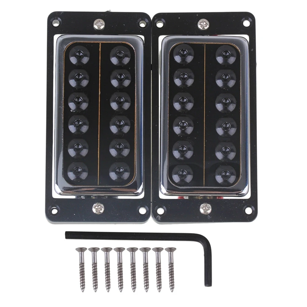 

2xPlastic Frame Black Round Screw Electric Guitar Humbucker Pickup with L Wrench