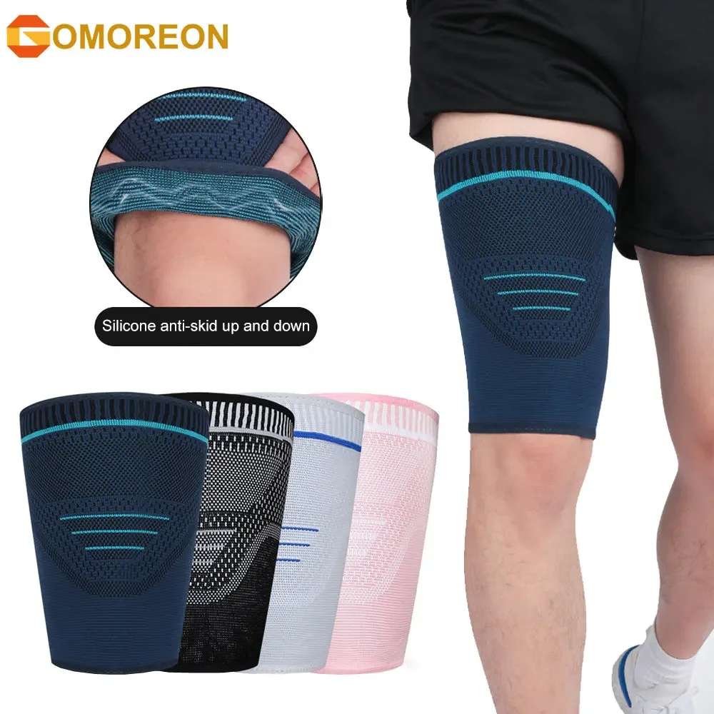 Thigh Compression Sleeve Hamstring Compression Sleeve Quad Pain Relief & Recovery Sports Thigh Support Protector 1Pcs leg compression sleeves