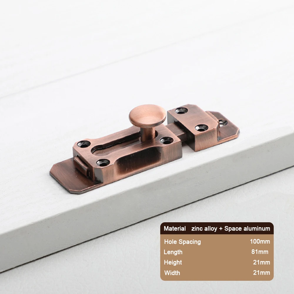 Coufce 2pcs 2 Inch Solid Brass Slide Bolt, Bronze Gate Latch Sliding Screen Door Lock, Surface Bolts For Doors Cabinet Cupboard With Screws