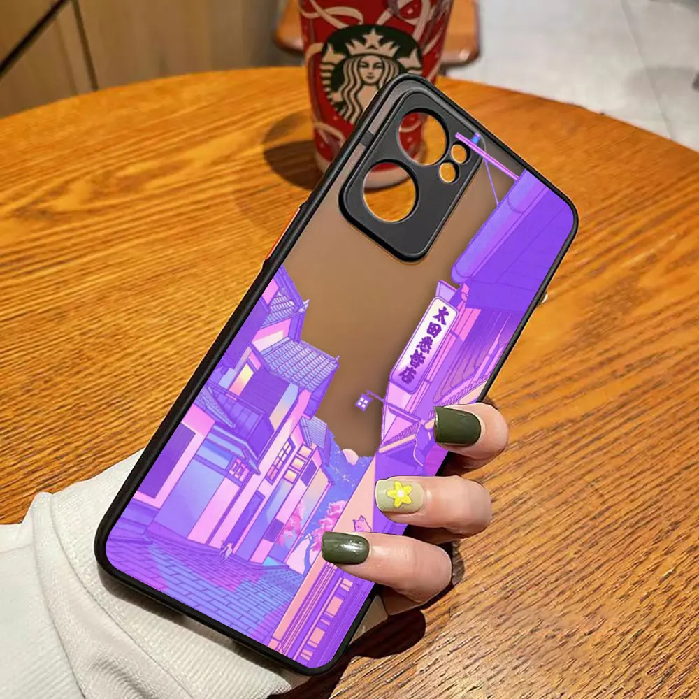 thumbnail image 1 of Matte Phone Case for OPPO RENO 8 8T 7Z 7 6Z 6 5 4 3 PRO PLUS 4G 5G Case Funda Shell Japanese Anime Hand-Painted House Landscape, 1 of 5