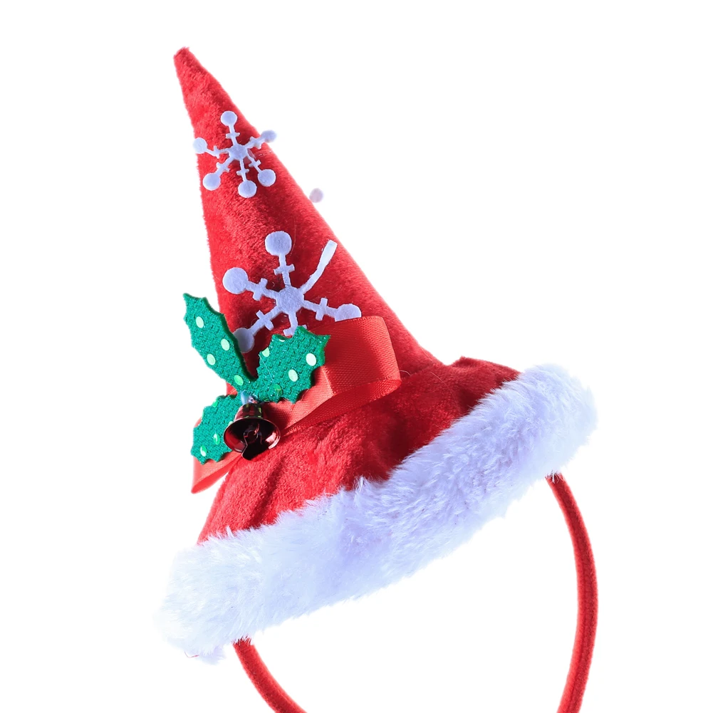 Christmas Headband Santa Claus Red Hat Decorative Headdress Girls Head Band Hair Accessories for Holiday Party Performance Props