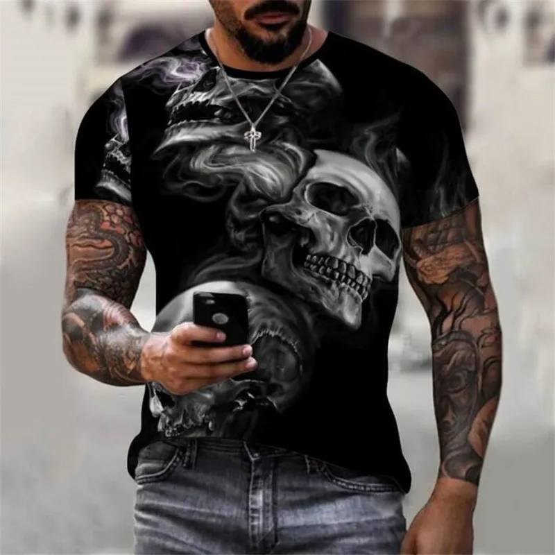 

2022 Summer Skull Halloween t-shirts 3D All Over Printed T Shirts Tee Tops shirts Unisex Tshirt