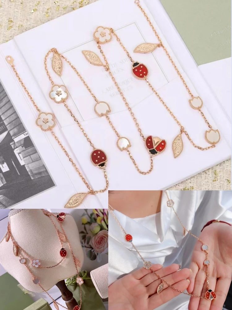 

Женское Ожерелье с божьей коровкой, из серебра 925 пробы