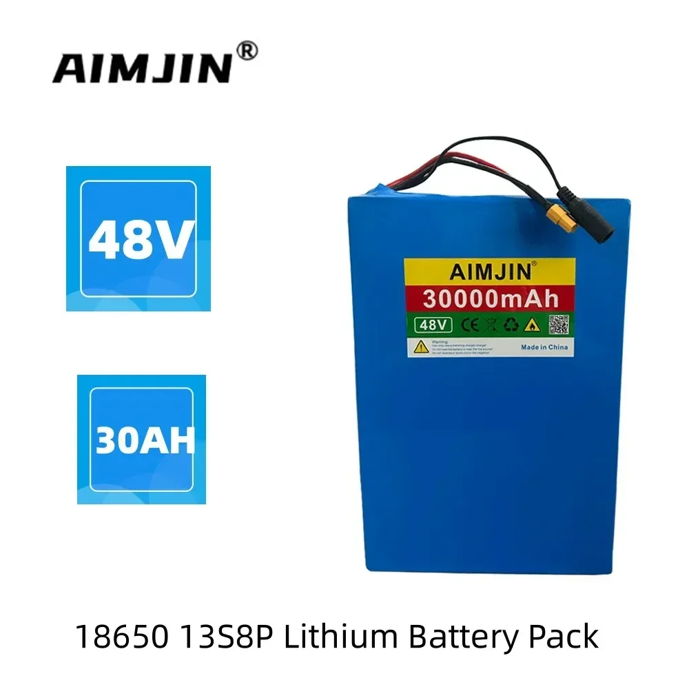 

48V 30000mAh 18650 13S8P Lithium Battery Pack 1000W Battery Built in 50A BMS