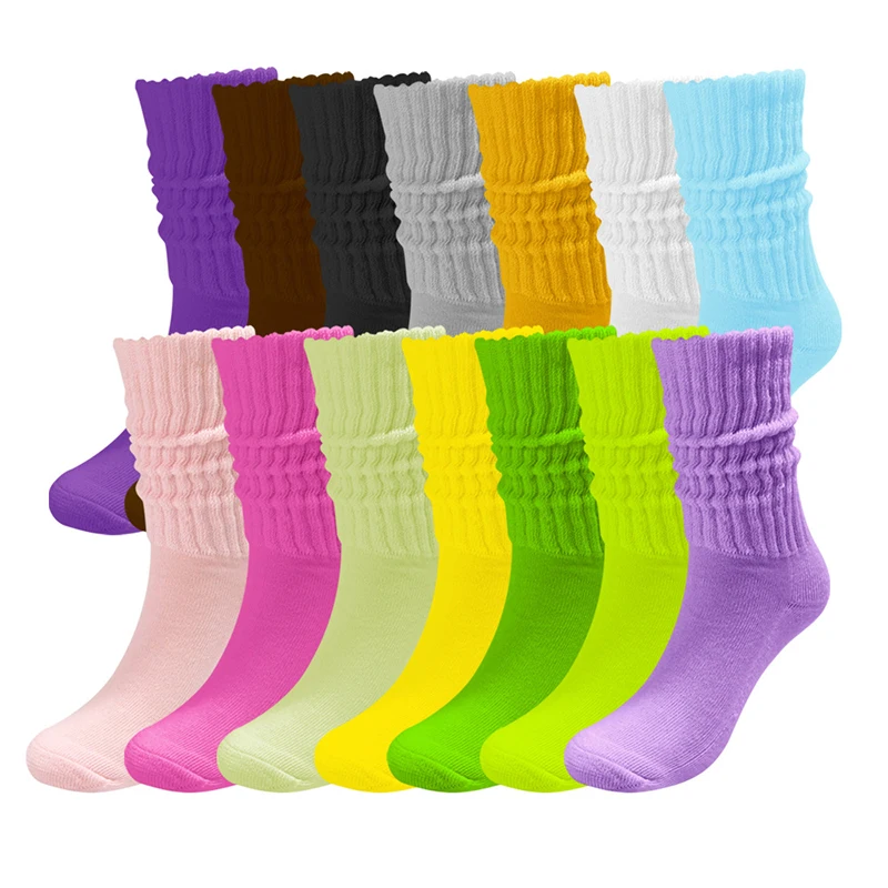 

Lolita Slouch Socks Women Sport Candy Colors Casual Ankle Sock Lady High School Girls JK Uniform Accessories Leg Warmers Sock