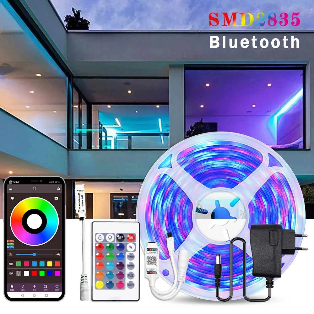 

Светодиодная Rgb ленсветильник, неоновая лампа с Bluetooth, 24 клавиши, для украшения дома, кухни, свадьбы, спальни, телевизора, сада