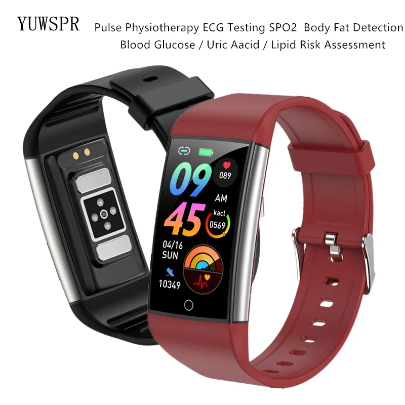 

Body Fat Detection Smart Bracelet Blood Glucose Risk Assessment ECG Heart Rate Blood Pressure Health Testing Sports Watches TK76