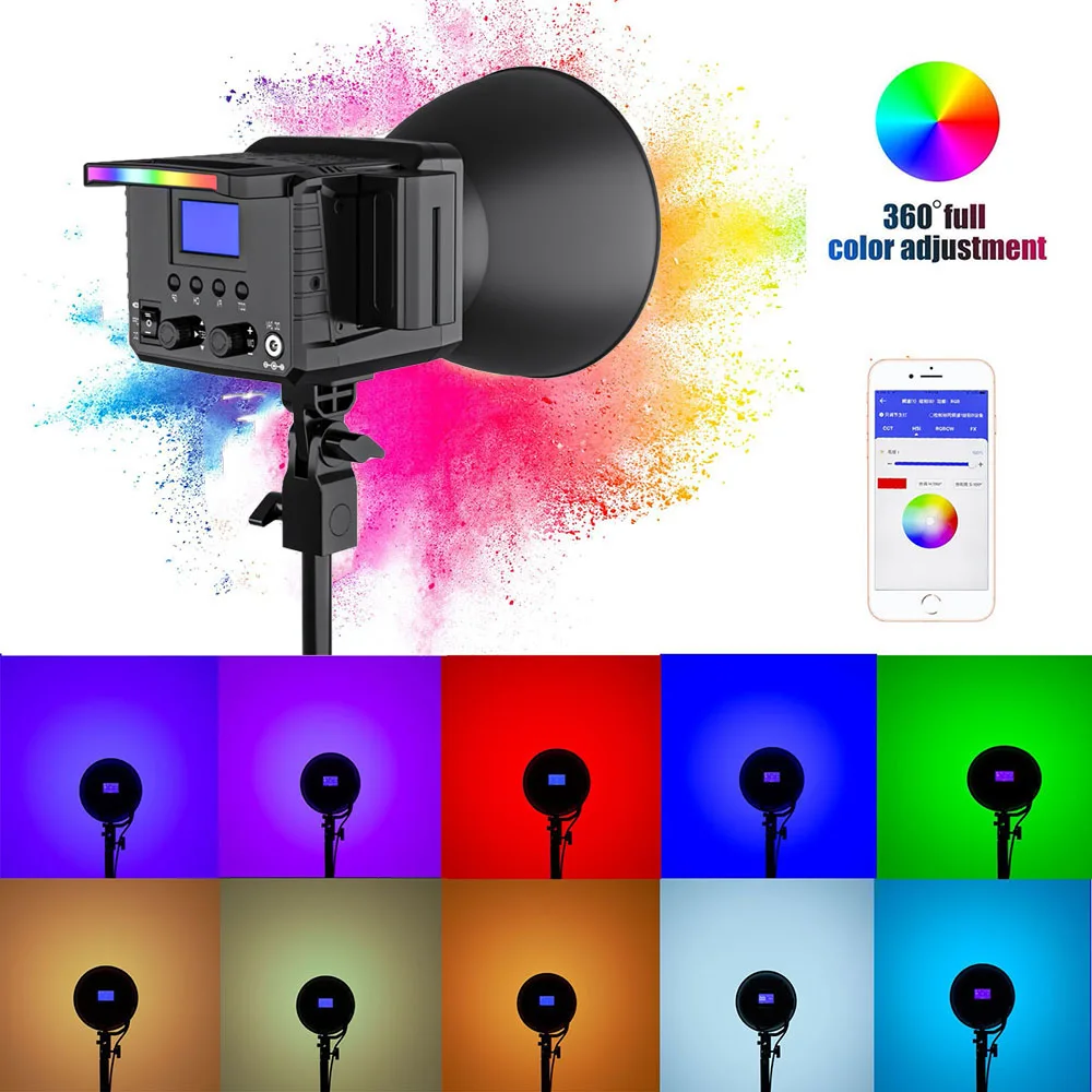 DO BRASIL Sokani X100 100W 바이 컬러 RGB LED 비디오 조명 앱 제어, 비디오 녹화 야외 촬영용 보웬스 마운트 조명