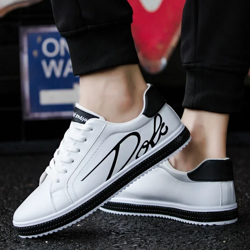 Leather Shoes Sneakers Men Casual Shoes Breathable Non-Slip Male Sneakers Comfortable Footwear Men's Vulcanized Shoes